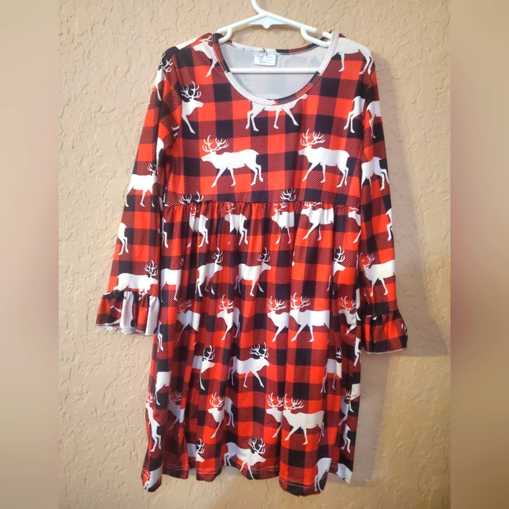 LIKE NEW Boutique purchased Buffalo check print dress size 8/9